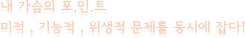 내 가슴의 포.인.트 미적 , 기능적 , 위생적 문제를 동시에 잡다!